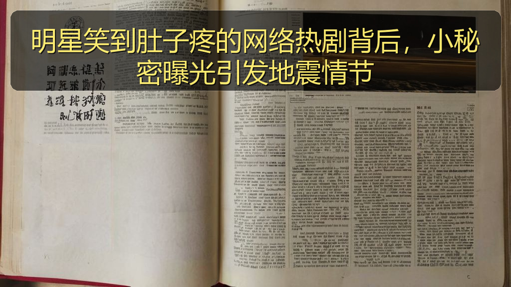 明星笑到肚子疼的网络热剧背后，小秘密曝光引发地震情节