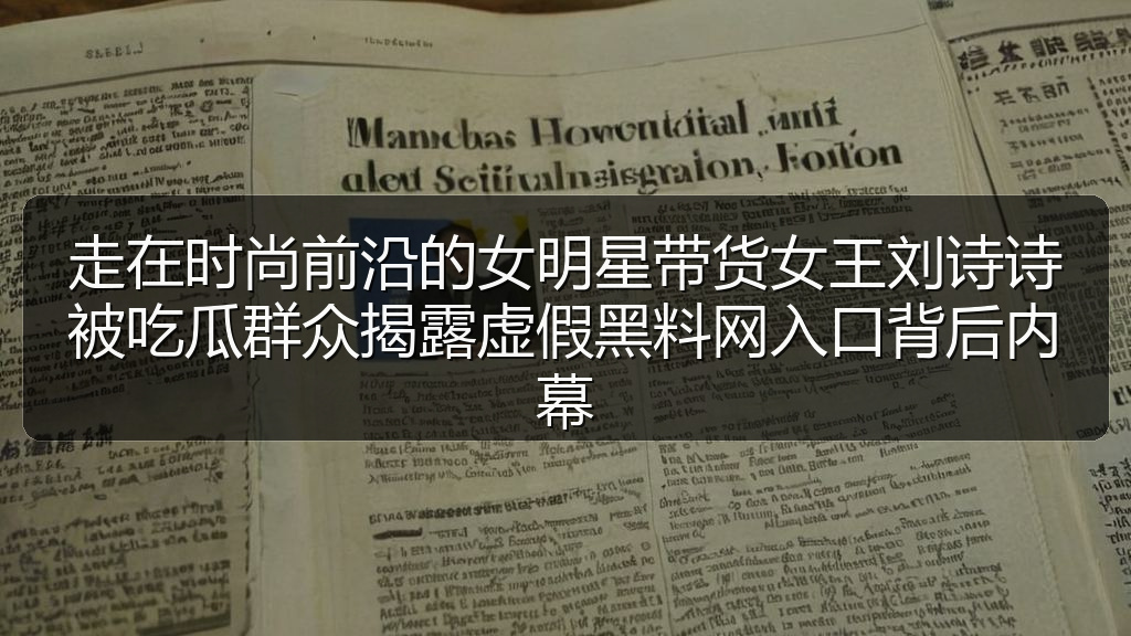 走在时尚前沿的女明星带货女王刘诗诗被吃瓜群众揭露虚假黑料网入口背后内幕